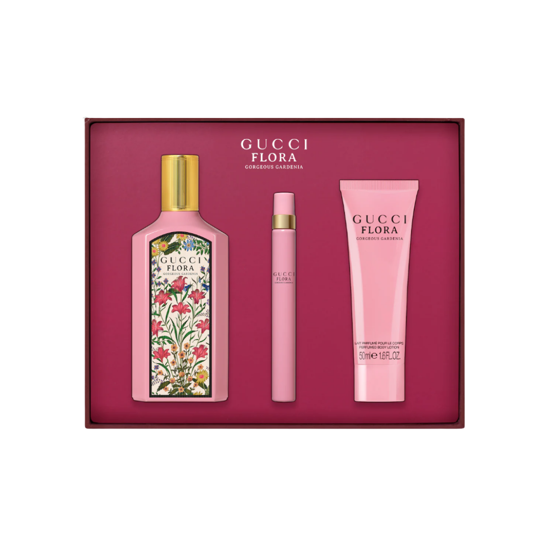 Gucci Flora Gorgeous Gardenia EDP 100ml  3Piece Gift Set 