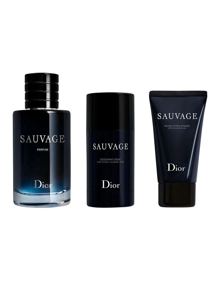 Dior Sauvage 100ml Refillable Parfum 3 Piece Gift Set 
