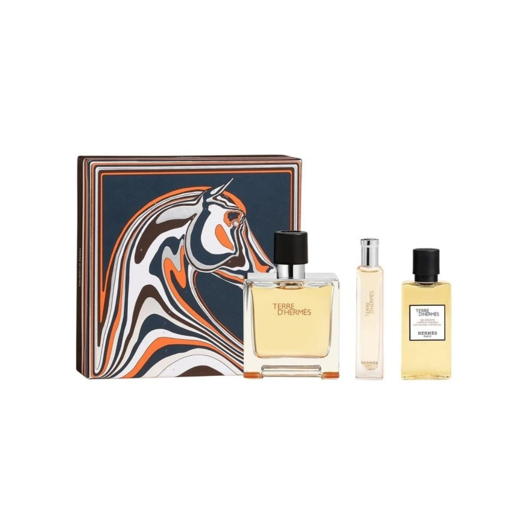 Terre d'Hermes Parfum 75ml 3 Piece Gift Set  