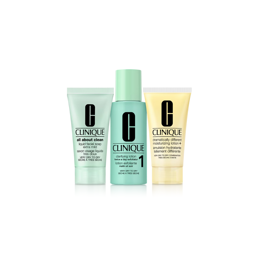 Clinique Healthy Skin Routine Mini 3 Piece Set: Combination Very Dry to Dry Skin Type 1