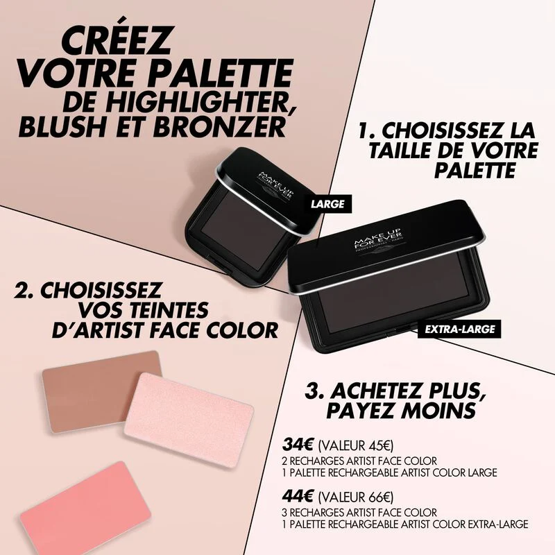  MAKE UP FOR EVER Artist Face Color Highlight Powder Refill Pan - Shade H106 Shimmery Champagne / Iridescent