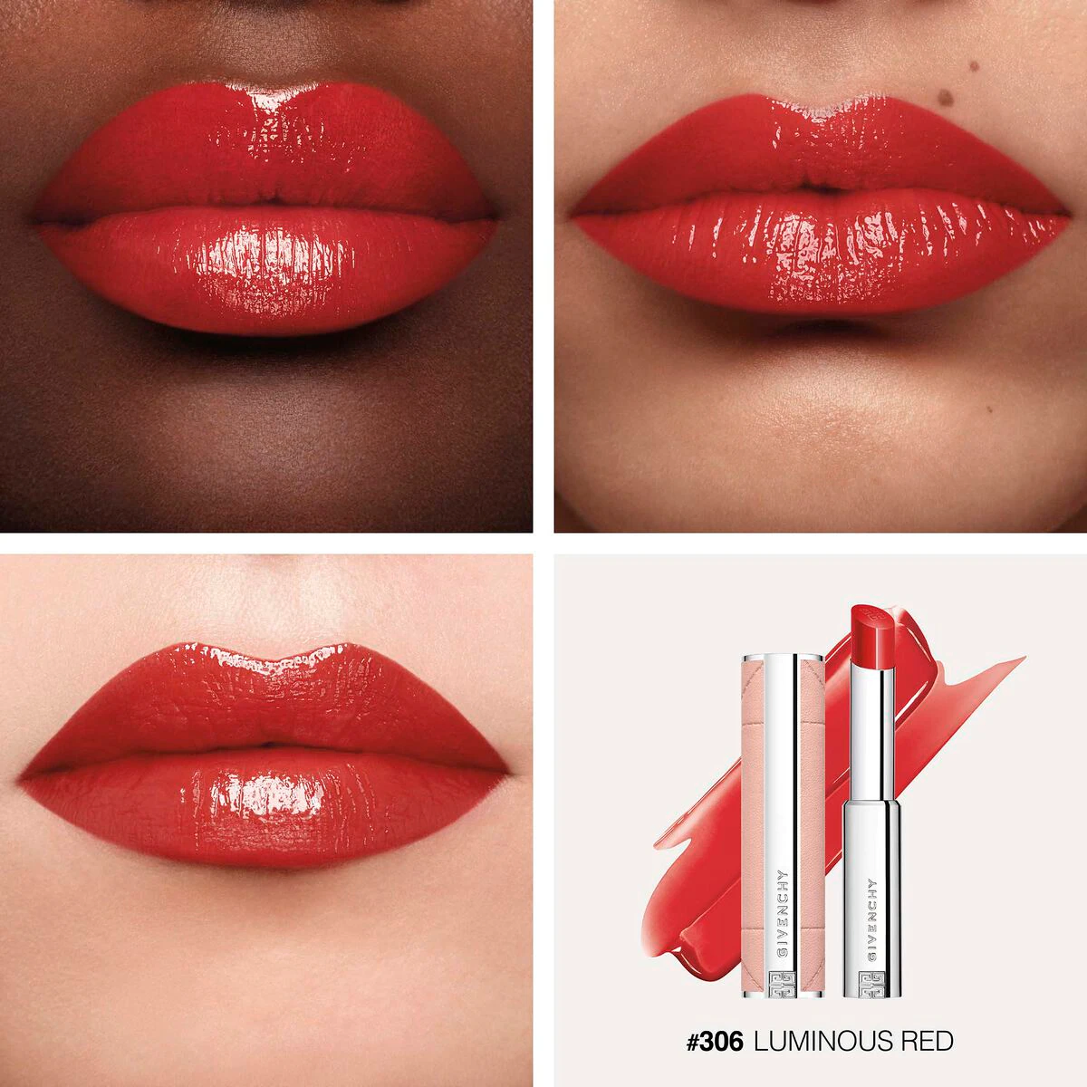 Givenchy Rose Perfecto Shine Serum Lipstick N306 - Luminous Red 3.2g 