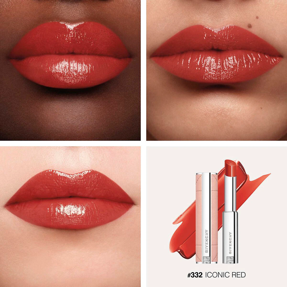 Givenchy Rose Perfecto Shine Serum Lipstick N332 - Iconic Red 3.2g 