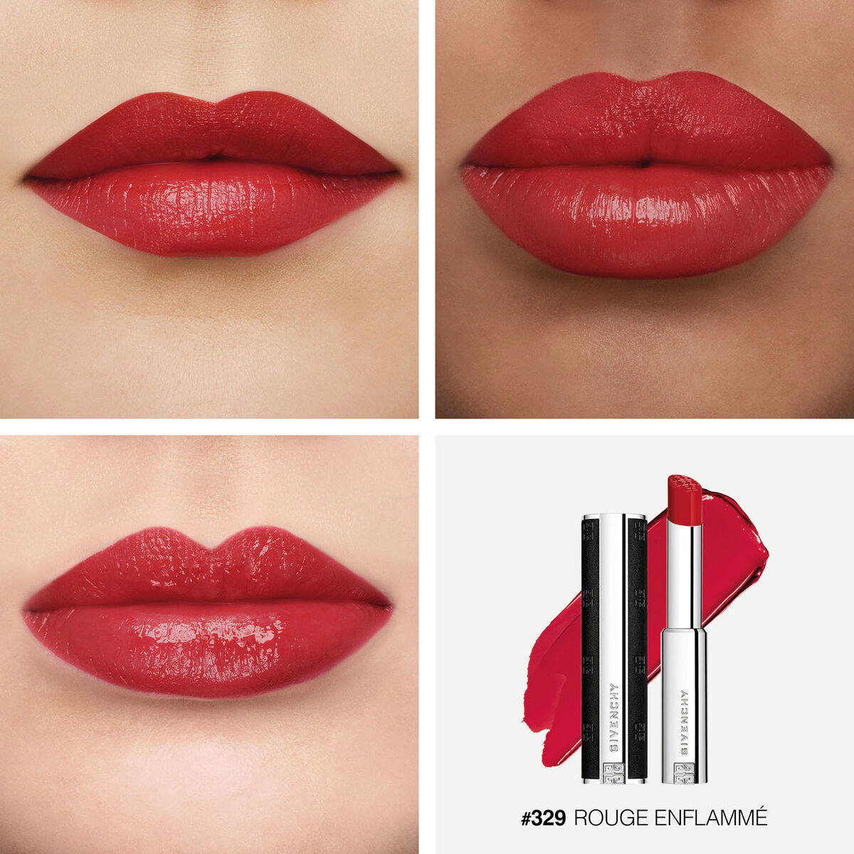 Givenchy Le Rouge Interdit Satin Lipstick N329 - Rouge Enflamme 2.7g