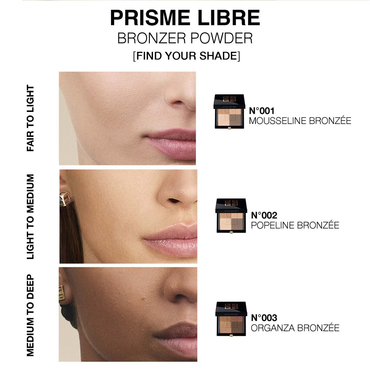 Givenchy Prisme Libre Bronzer Powder 4-Color Bronzing & Sculpting Powder H002 - Popeline Bronze 7g
