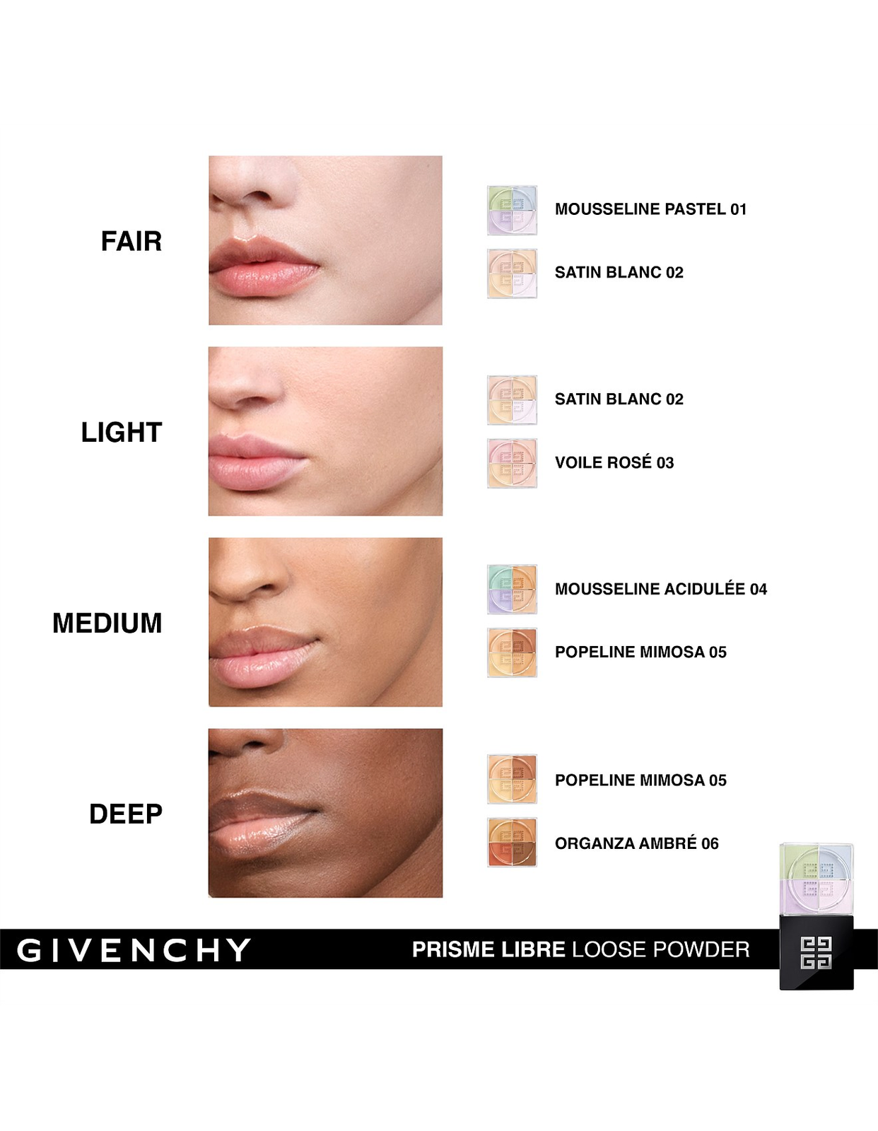 Givenchy Prisme Libre 4-Colour Loose Powder Correction N04 - Mousseline Acidulee 10g