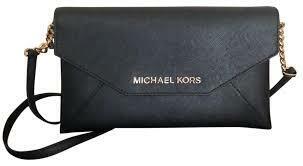 Michael Kors Jet Set Envelope Clutch Black Leather