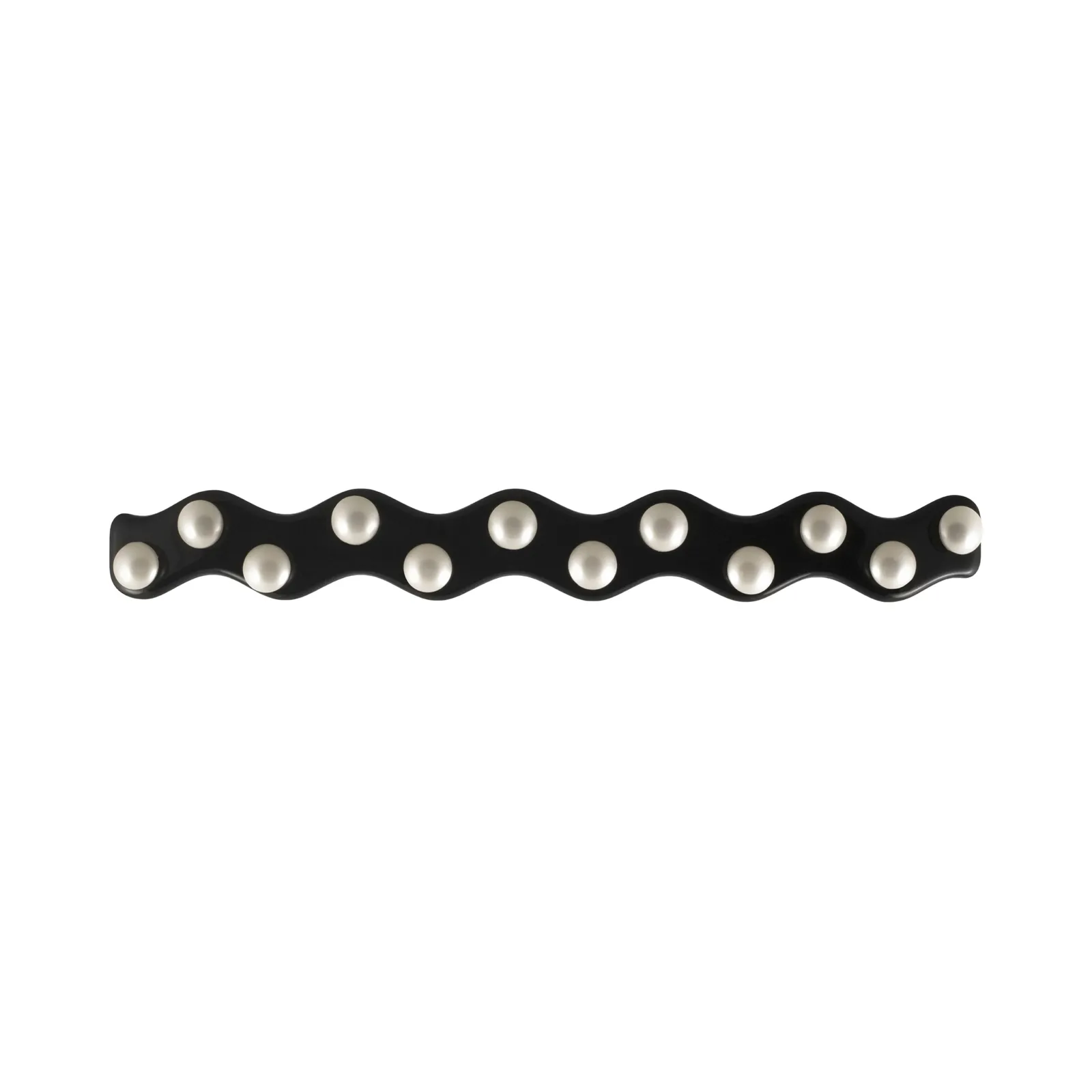 Paris Mode Zig Zag Pearl Hair Clip Black