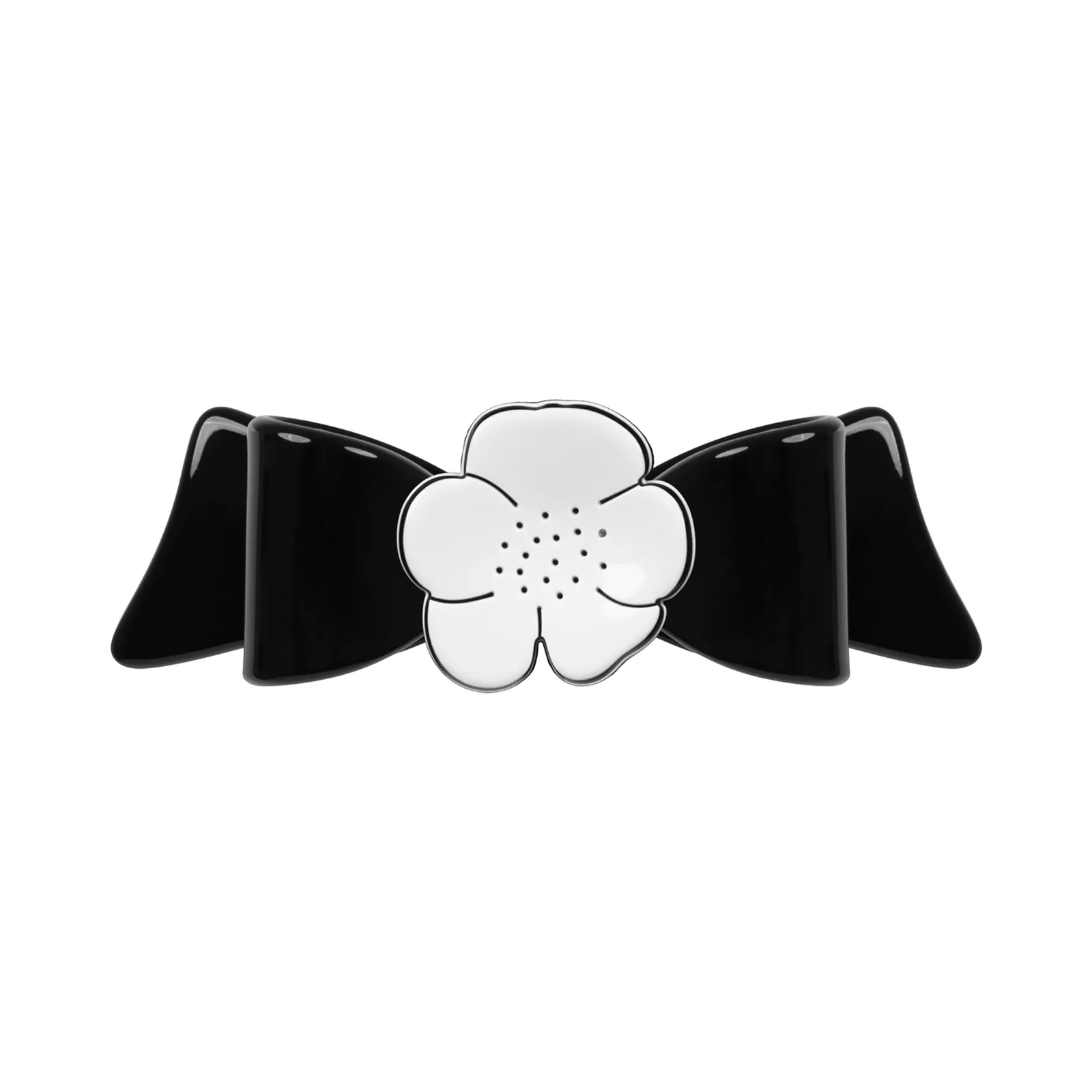 Paris Mode Camellia Small Bow Hair Clip White Black
