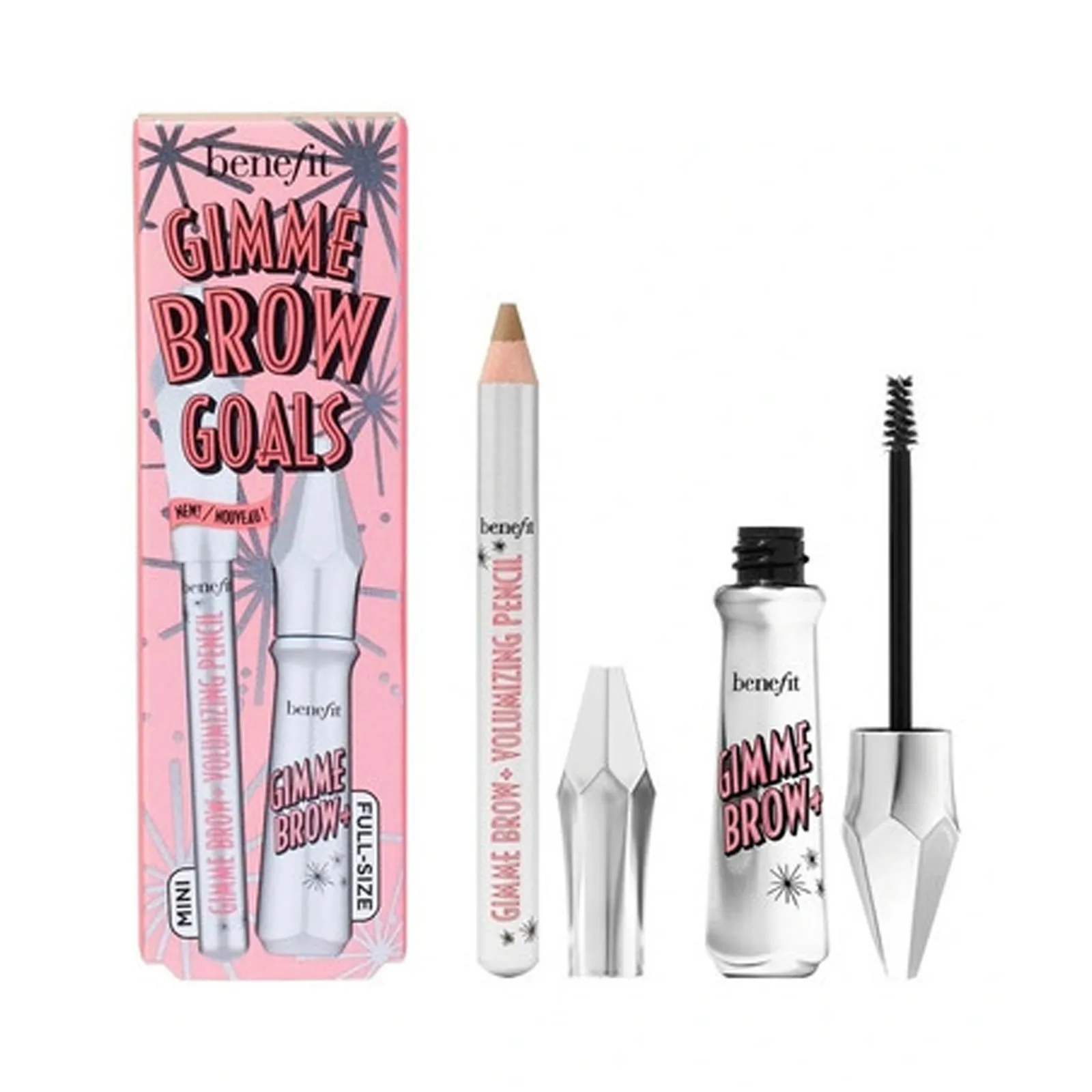 Benefit Cosmetics Gimme Brow Goals Volumizing Brow Gel Set 4 Warm Deep Brown