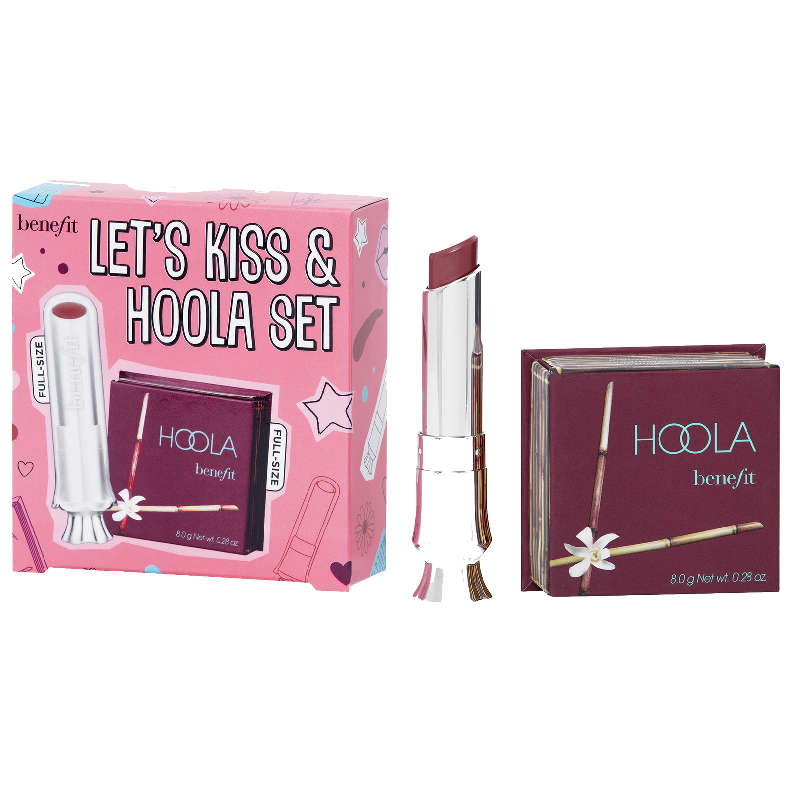 Benefit Cosmetics Lets Kiss & Hoola Bronzer and Lip Balm Set