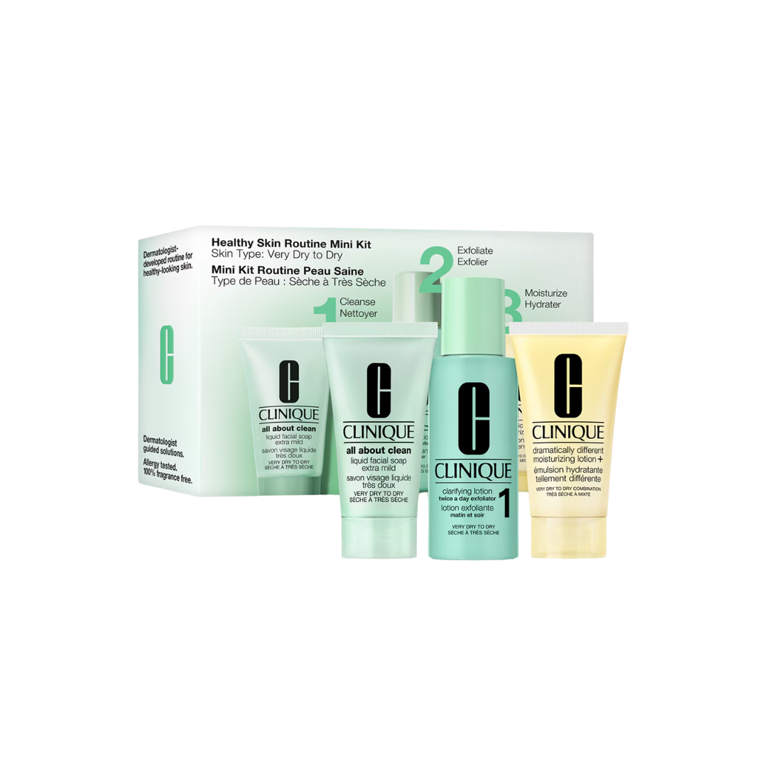 Clinique Healthy Skin Routine Mini 3 Piece Set: Combination Very Dry to Dry Skin Type 1