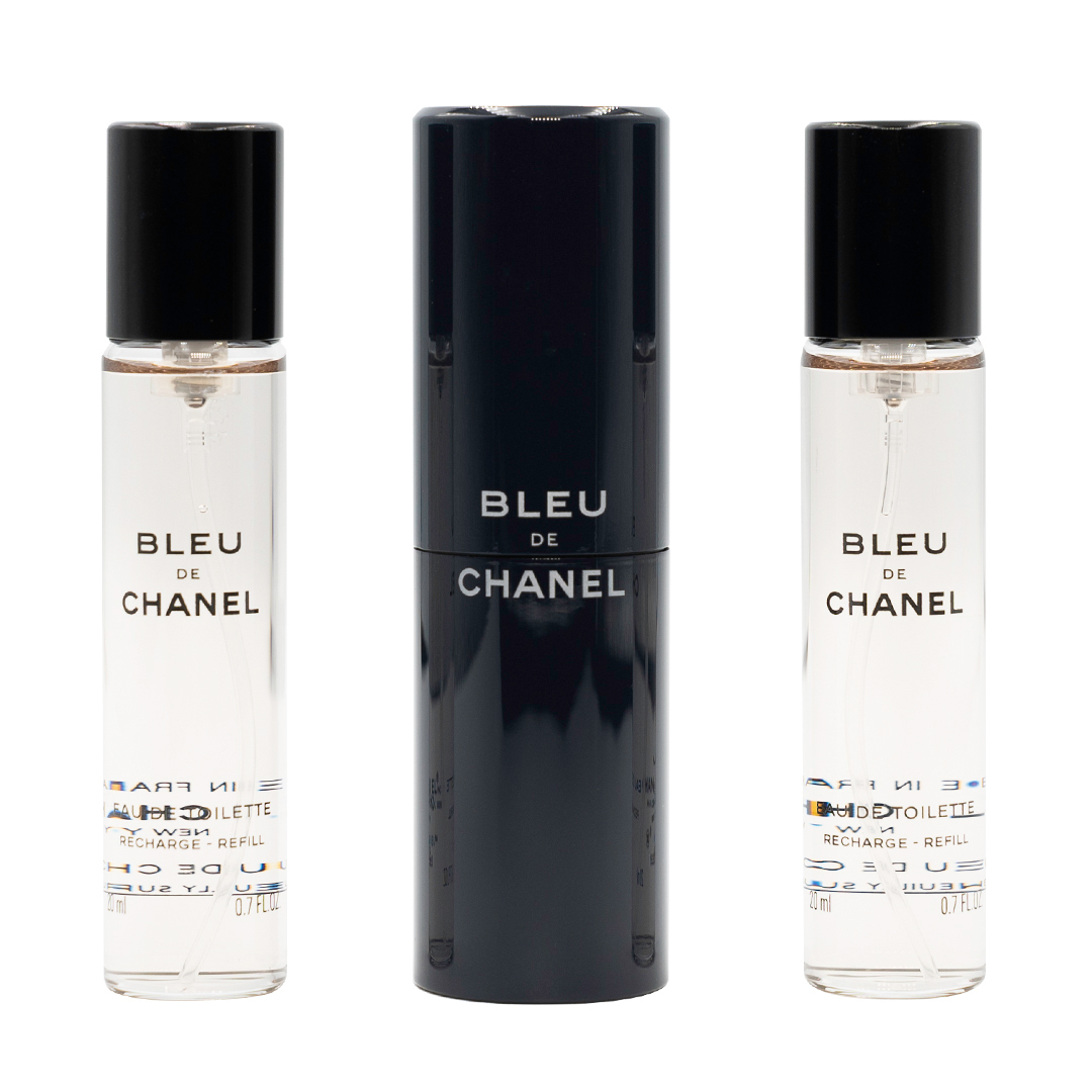 Chanel Bleu De Chanel EDT Travel Spray & Two Refills 3x20ml Men's Perfume