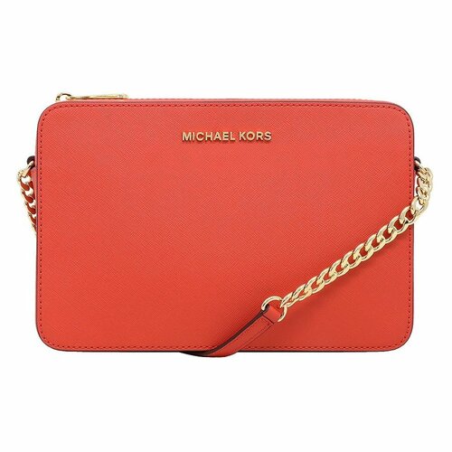 Michael Kors Jet Set East West Leather EW Crossbody Handbag Terractta