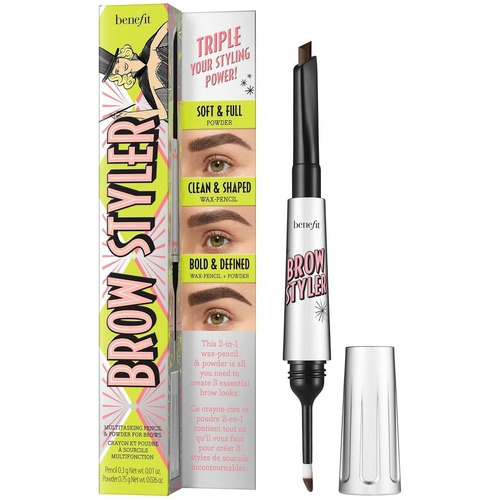Benefit Cosmetics Brow Styler 2 in 1 Wax Pencil and Powder  Neutral Deep Brown 4.5