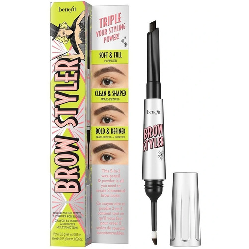 Benefit Cosmetics EyeBrow Styler Duo Wax Pencil and Powder 6 Cool Soft Black 1.05g