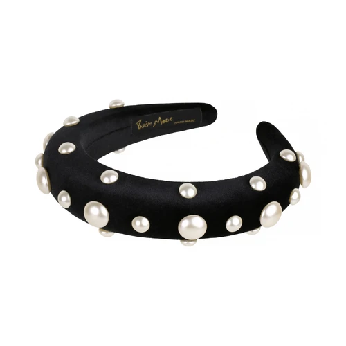 Paris Mode Velvet Pearl 3 Cm Padded Headband