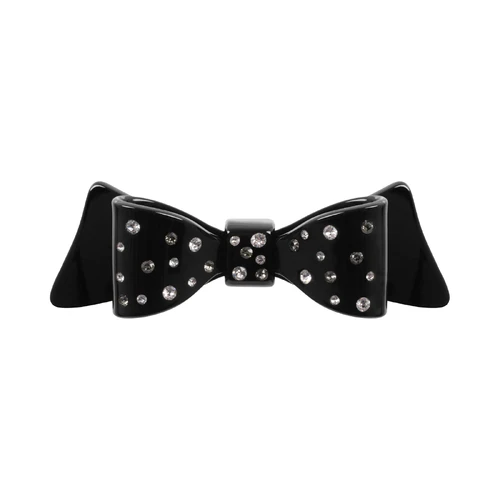 Paris Mode Marielle Crystal Large Bow Hair Clip Black