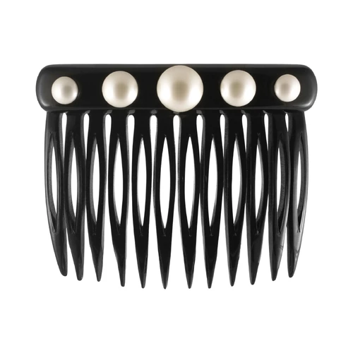 Paris Mode Pearl Top Side Comb Black