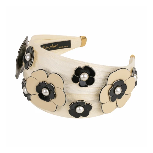 Paris Mode St. Tropez Camellia Pearl Flowers Fascinator Ivory