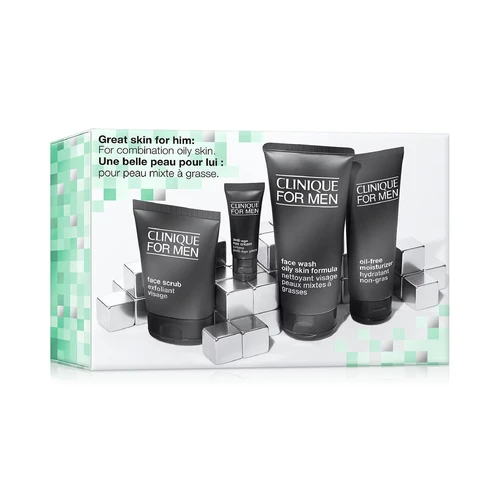 Clinique Great skin For Him: Combination Oily Skin 4 Piece Set 
