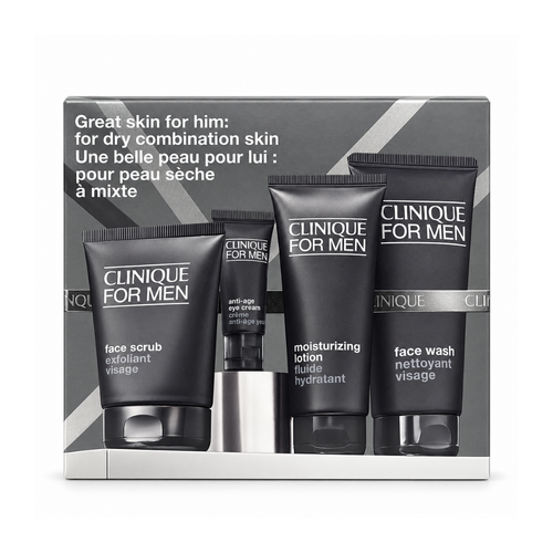 Clinique Great Skin For Him: Dry Combination Skin 4-Piece Gift Set